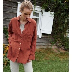 BRAND NEW Linenfox Vika Shirt in Terracotta